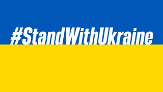 Nationalflagge Ukraine mit hashtag 