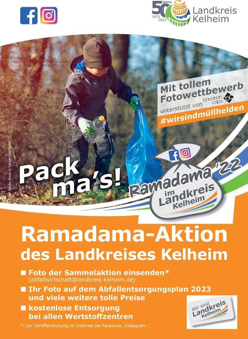 Flyer zur Müllsammelaktion "Ramadama" des Landkreises Kelheim (Grafik/Foto: Landratsamt Kelheim)