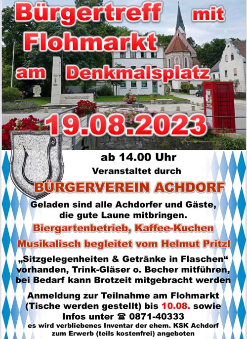 Plakat Bürgertreff im Stadtteilzentrum Achdorf (Foto/Grafik: Bürgerverein Achdorf)
