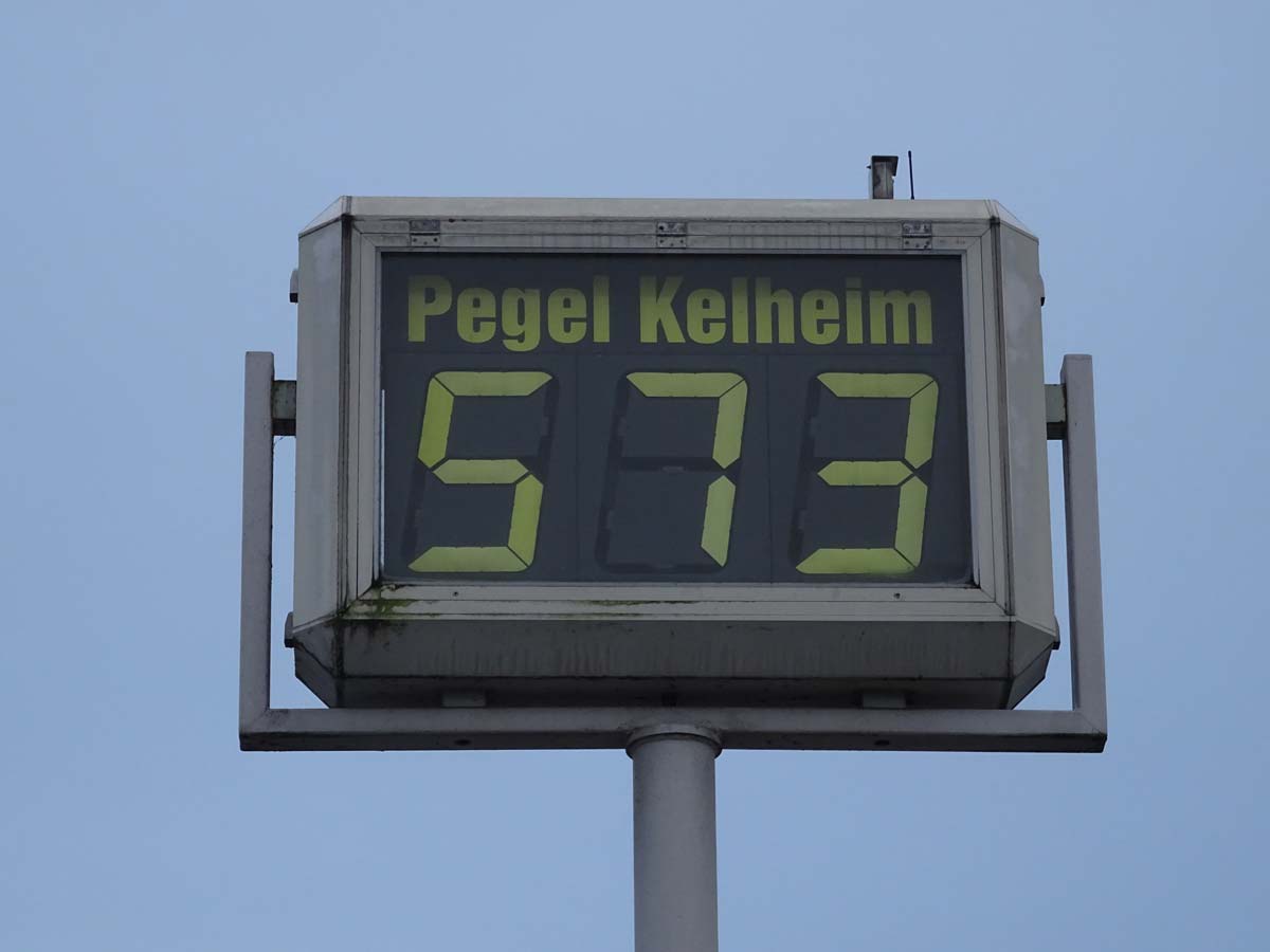 Die Pegelstandsanzeige in Kelheim am 23.01.2018