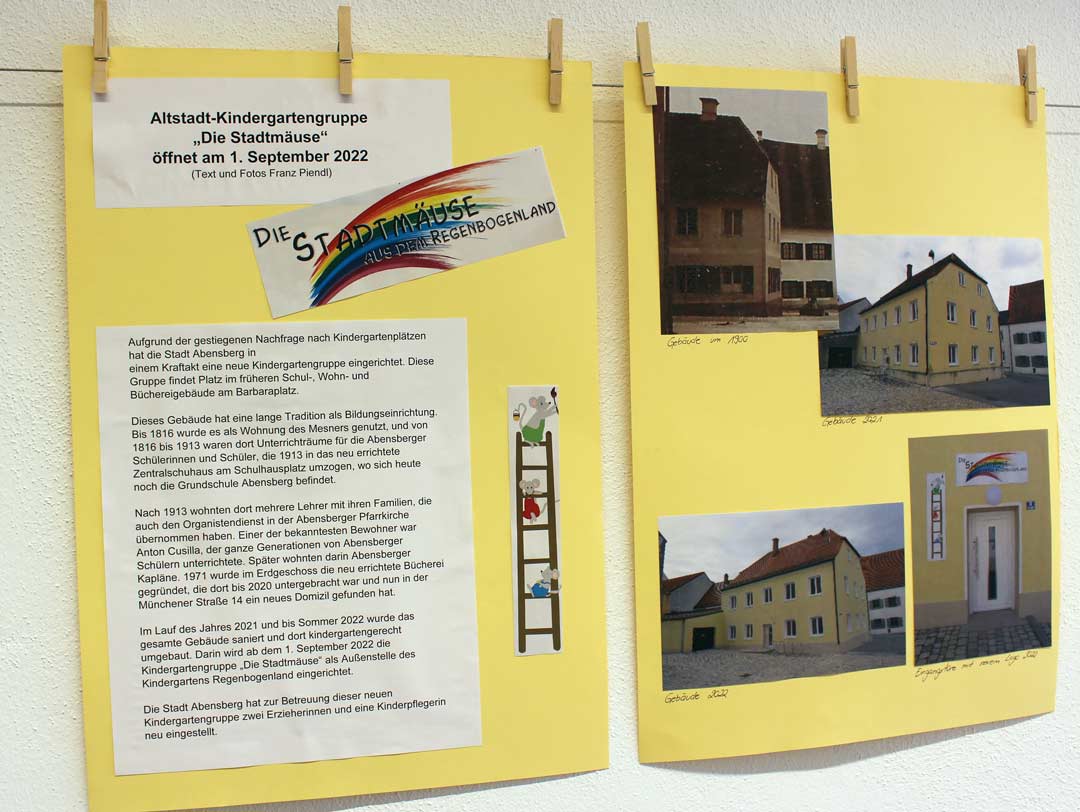 Die Geschichte des Stadthauses und der jetzigen Verwendung als Kindergarten "Stadtmäuse" (Foto: Ingo Knott/Stadt Abensberg)