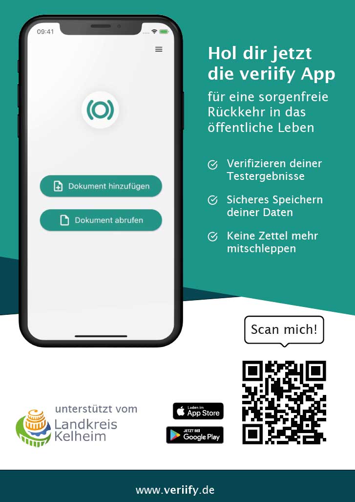Plakat veriify (Grafik: Landratsamt Kelheim/MedicDat GmbH)