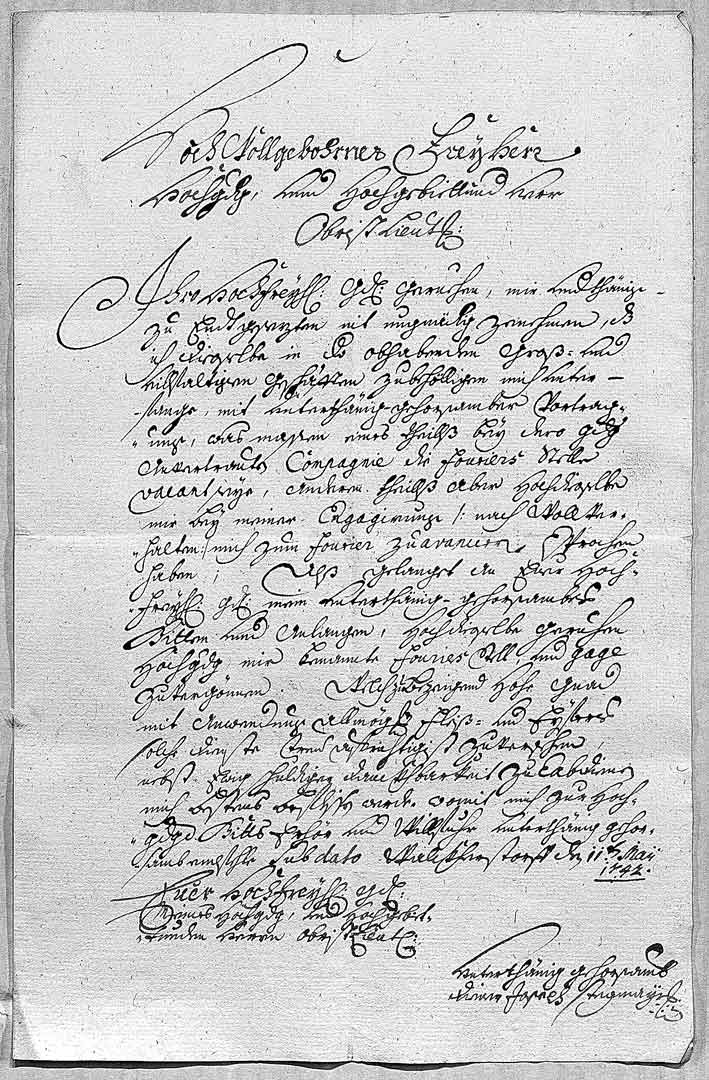 Texte wie dieser aus dem Jahr 1742 werden beim Paläographieseminar gemeinsam entziffert. (Foto: Bayerisches Staatsarchiv)