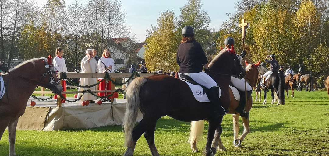 Pfarrer Siegfried Felber segnete die Pferde beim Leonhardiritt am vergangenen Sonntag in Bad Gögging. (Foto: TI Bad Gögging | Zitzelsberger)