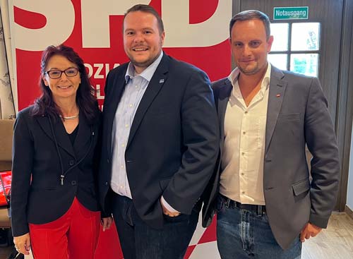 v.l.: Anja König, Severin Eder sowie Eric Tylkowski (Foto: SPD-Niederbayern)