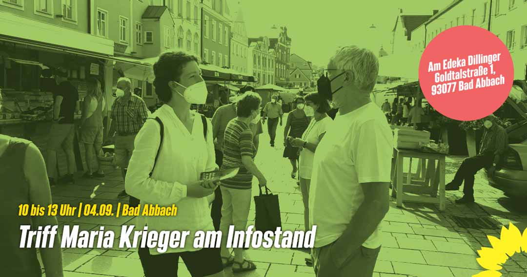 Ankündigung Info-Stand der Partei "Die Grünen" in Bad Abbach (Foto/Grafik: Die Grünen)